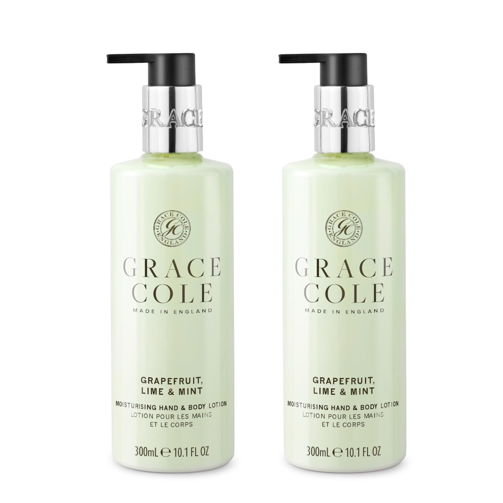 Lot 2pc New GRACE COLE Grapefruit, Lime & Mint Softening Hand Lotion 300ml 10oz